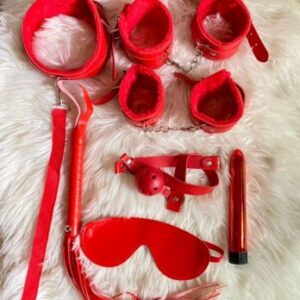 Sasa Bondage Set with Vibrator - Red